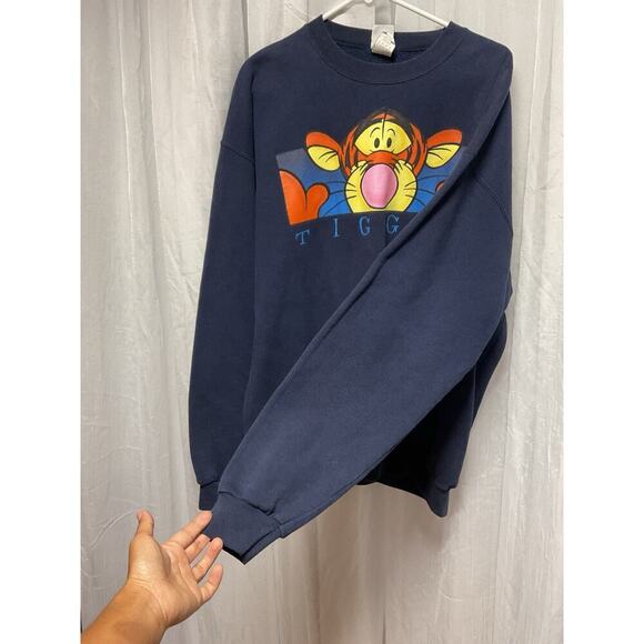 VTG 90s Tigger Sweatshirt Disney XL Crewneck Souvenir Made in USA Big Face Pooh - Picture 3 of 8